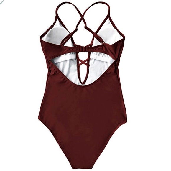 HP!! π Deep V Neck Floral Lace Monokini - Picture 3 of 3